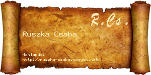 Ruszka Csaba névjegykártya
