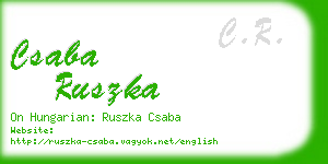 csaba ruszka business card